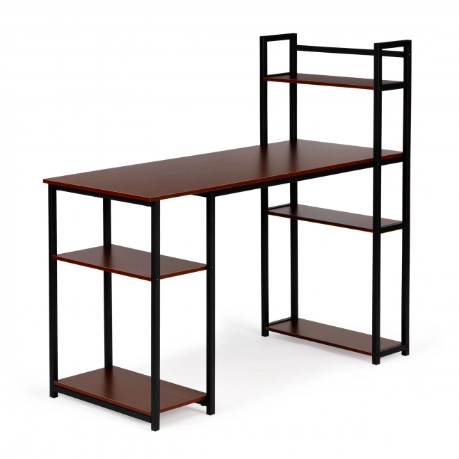 Modern home loft style desk with shelves