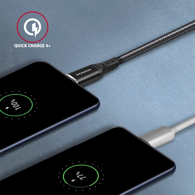 Cavo USB-C per dati e ricarica 2m nero con oplot