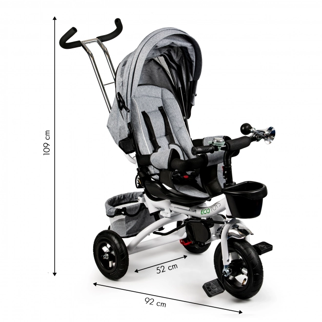 360° Swivel Tricycle Grey Delux with Canopy