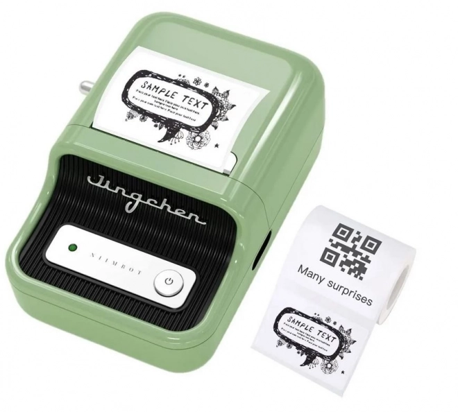 Portable thermal label printer in green color