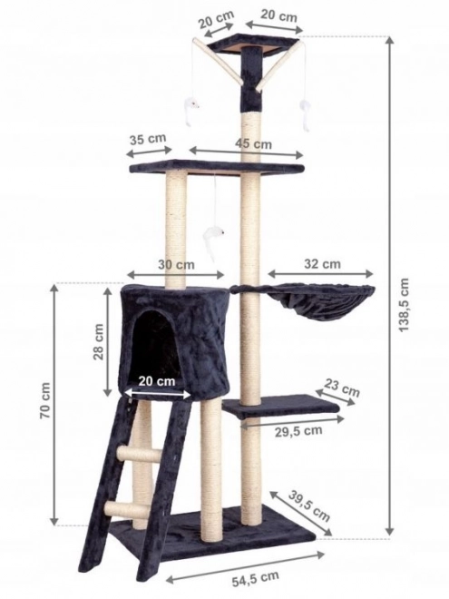 Krabpaal voor katten 138cm XL Grijs