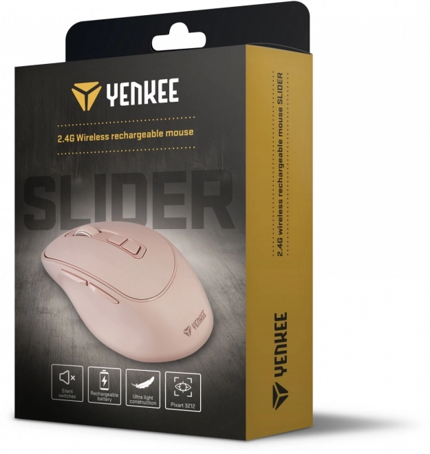 Mouse senza fili a batteria ricaricabile da 2,4 Ghz 6 pulsanti 2400DPI – Rosa