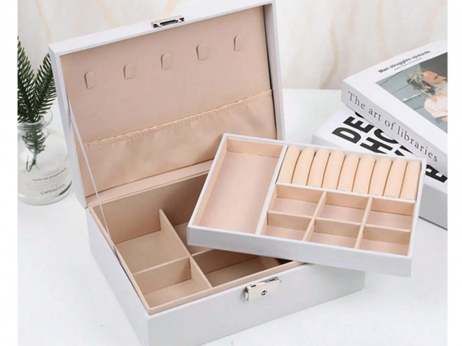 Elegante cofanetto organizer per gioielli con chiave