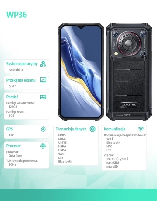 Smartphone WP36 4G 8/128GB Black