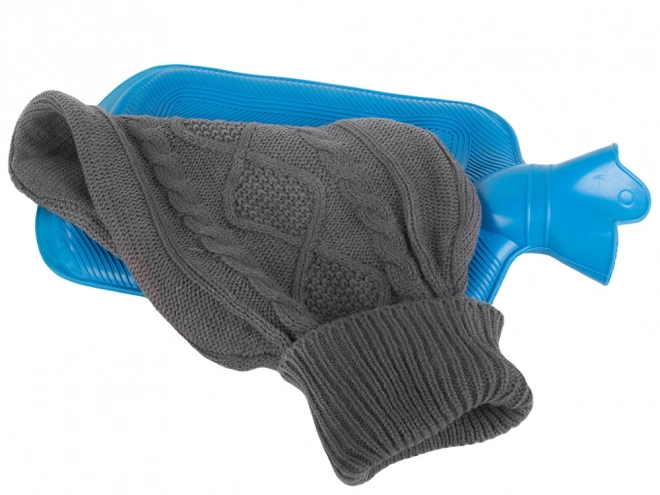 Large Rubber Hot Water Bottle with Sweater Cover