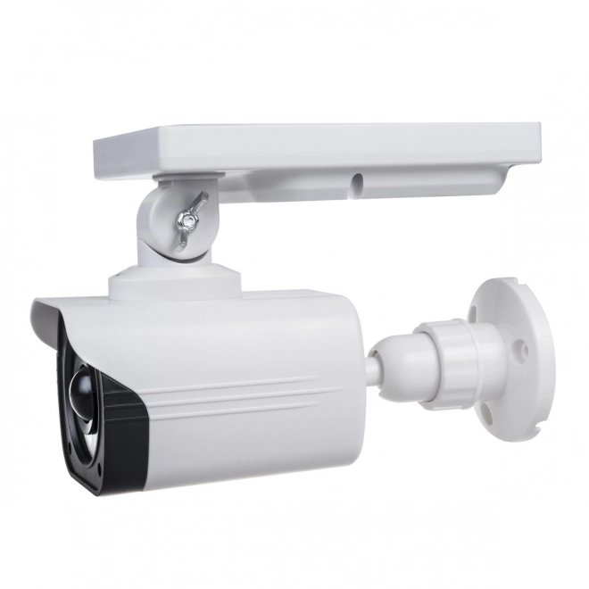 Solar dummy security camera with flashing light