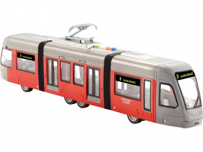 Tram giocattolo con luci e suoni in lingua ceca