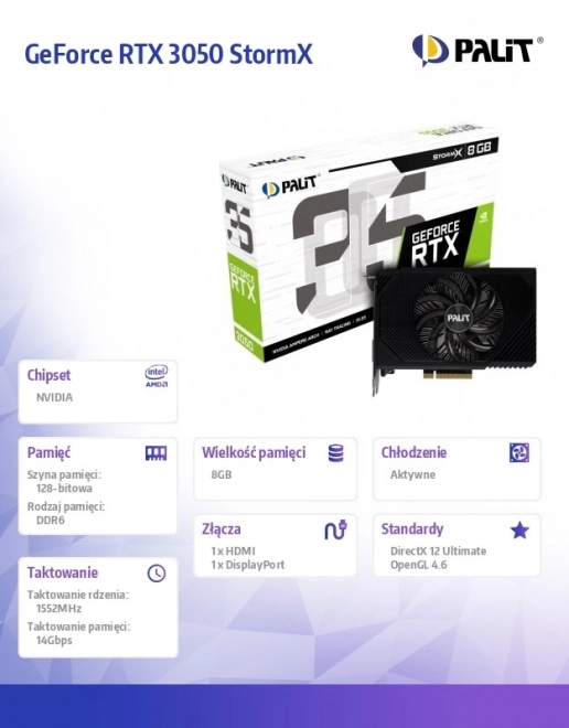 Palit StormX GeForce RTX 3050 Graphics Card 8GB