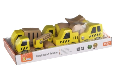 Wooden Construction Vehicle Set