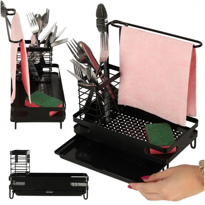 Kitchen Sink Organizer Black Utility Shelf