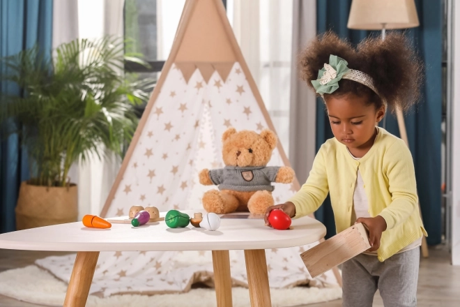 Set di taglio in legno - verdura per bambini