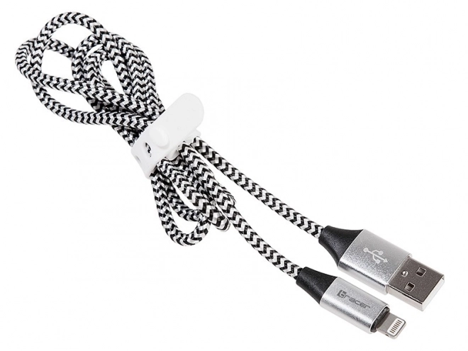 Black Silver USB Lightning Cable for iPhone