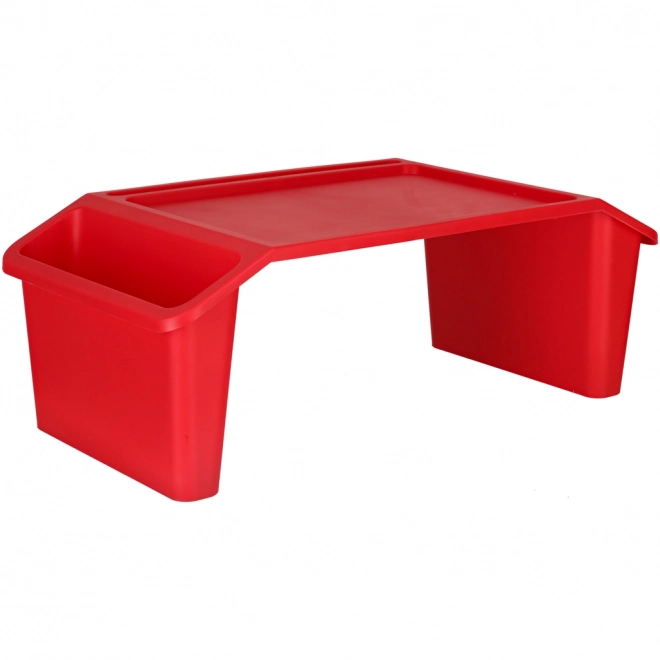 Tavolino per laptop con organizer rosso