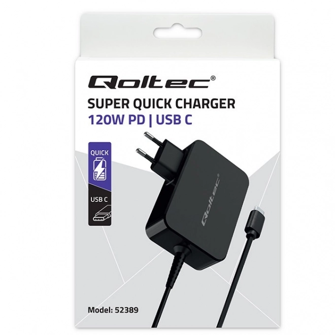Qoltec Super Quick PD 120W USB-C Charger