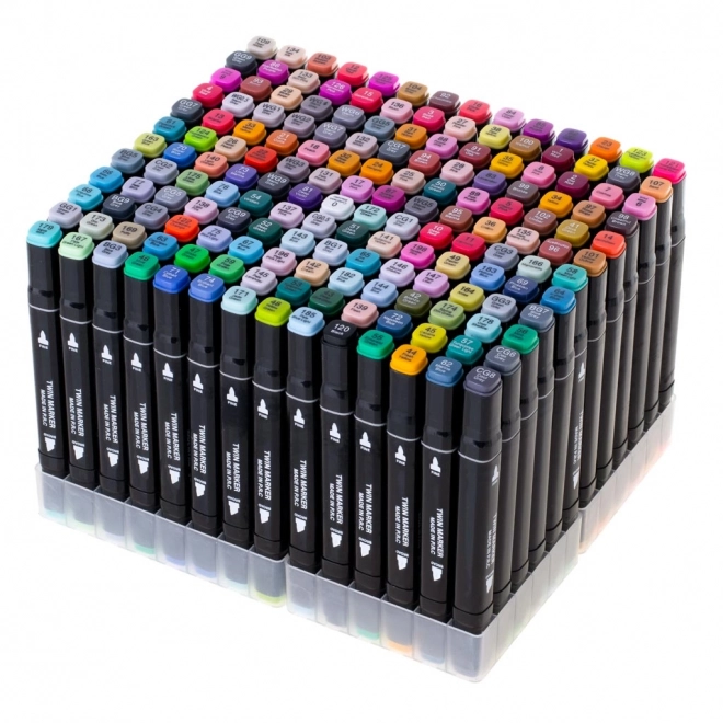 Marker alcolico doppia punta con custodia e supporto – 168 pezzi