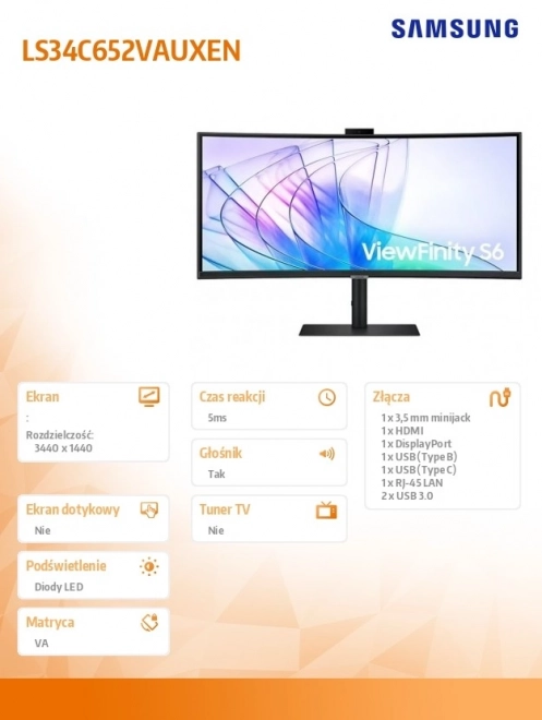 Curved Monitor ViewFinity S65VC 34"