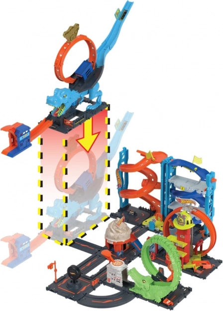 Hot Wheels City T-Rex Loop – stunt track with car