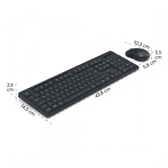 Wireless Keyboard and Mouse Hama WKM-200 Black