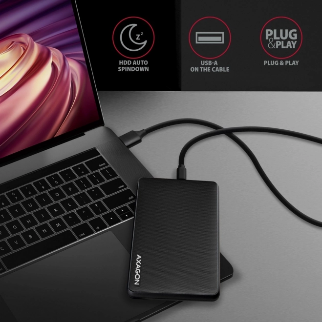 Custodia esterna senza viti USB-C SATA 2.5" nera