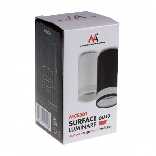 Surface Mounted White Aluminum Spotlight GU10