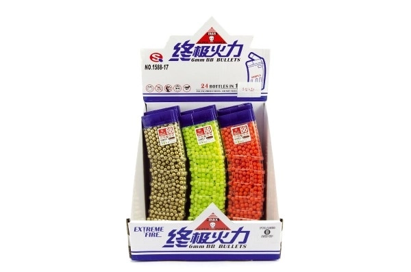 Billes pour pistolet 800pcs 6mm plastique 6 couleurs dans boîte en plastique 7x17cm
