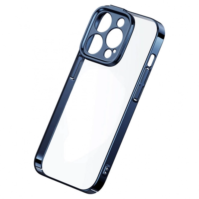 Transparente Schutzhülle und Panzerglas für iPhone 14 Pro Max - Blau