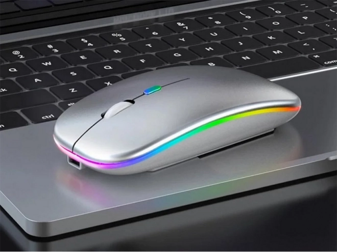 Mouse ottica wireless sottile 2,4 GHz e Bluetooth per PC e laptop
