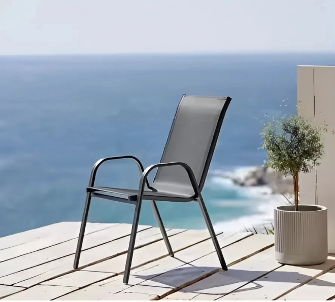 Sada zahradních židlí na terasu, balkon, šedá barva