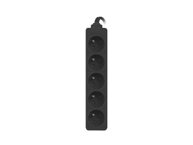 Power Strip Black 3m, 5-Outlet