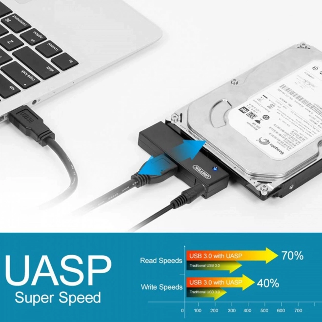 USB 3.0 to SATA III Adapter for HDD/SSD 2.5/3.5 inches