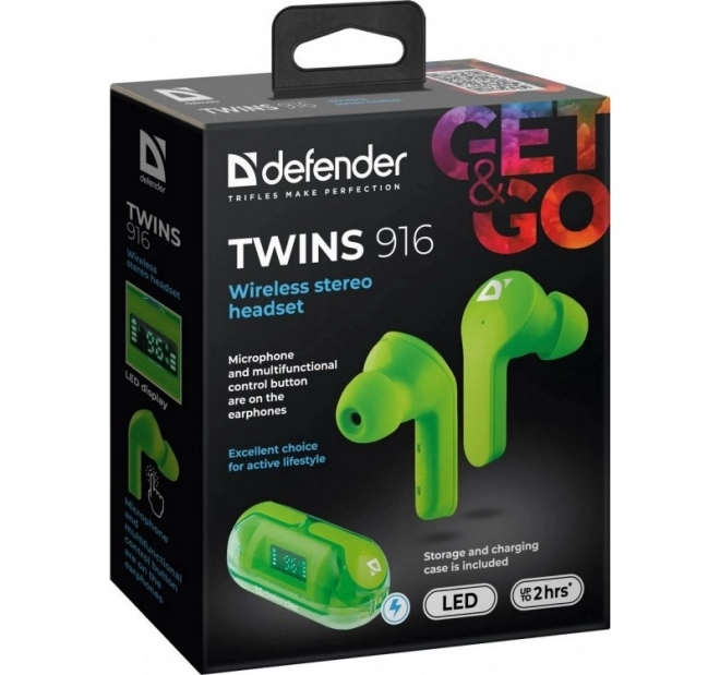 Wireless Earphones Twins 916 Green