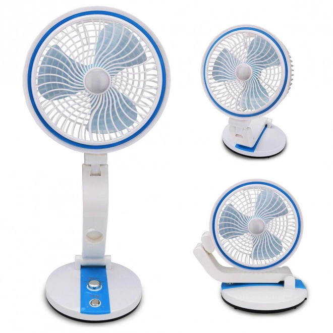 Portable foldable fan with LED light and USB charging