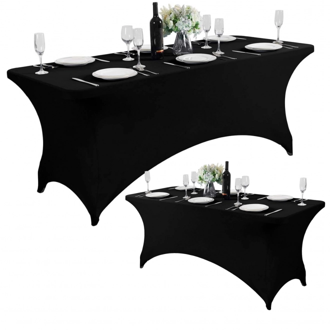 Universele elastische hoes voor catering tafel 180 cm zwart