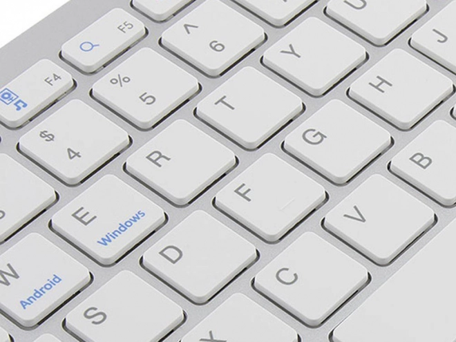 Tastiera senza fili Bluetooth per pc ipad mac piccolo profilo sottile basso – Bianco