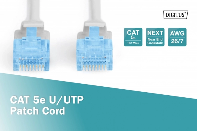Szürke RJ45 Patch Kábel U/UTP Kat.5e 7m