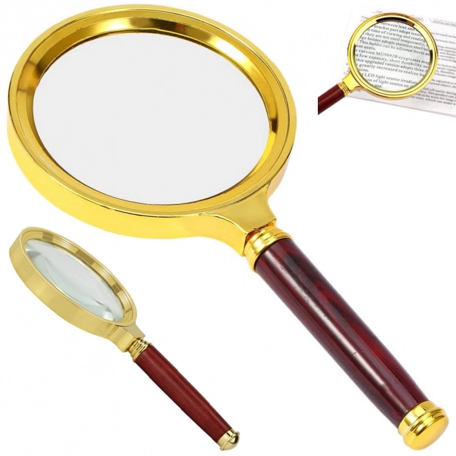 CLASSIC HANDLING MAGNIFIER 80mm GOLD GLASS ELEGANT