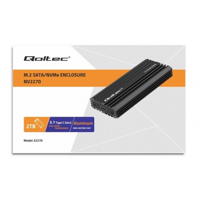 Portable ssd enclosure for m.2 drives by Qoltec