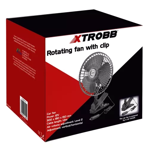 Ventilatore auto rotante con clip Xtrobb