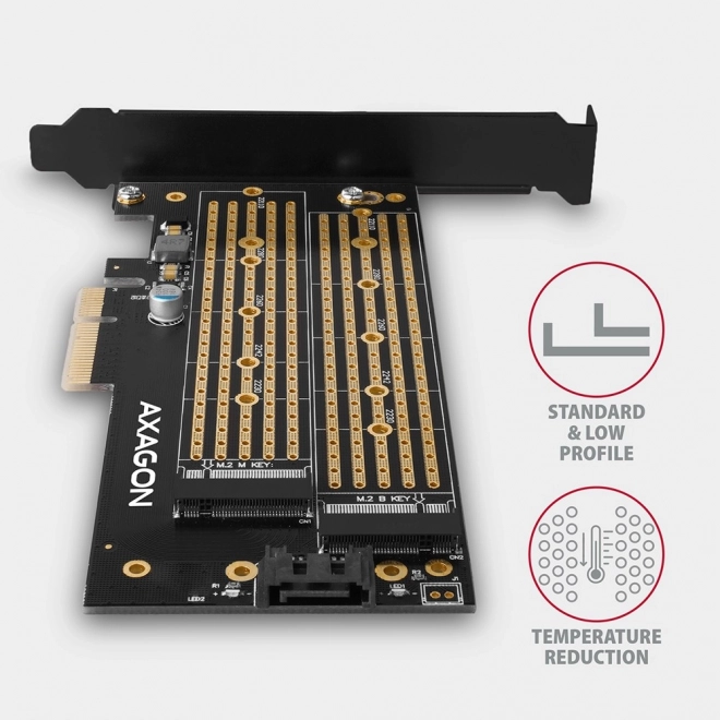 Axagon pcem2-d belső adapter PCIe x4 kártyához