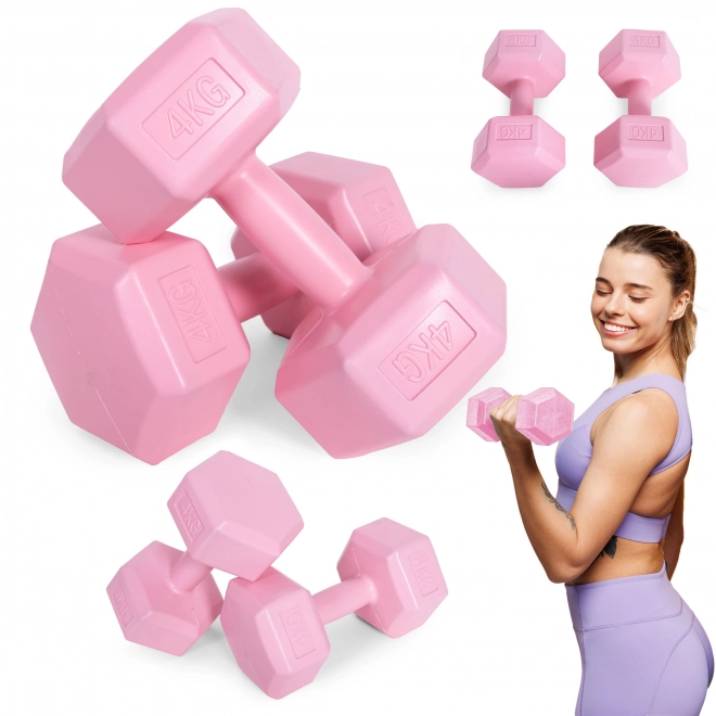Pink Dumbbell Set by ModernHome 2x4 kg