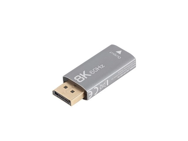 8K Silver DisplayPort to HDMI Adapter