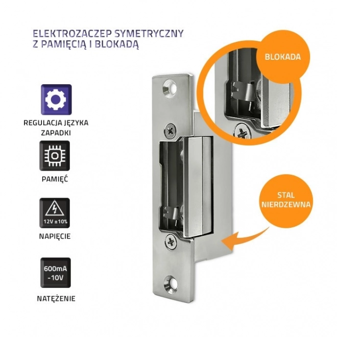 Elektrozámek symetrický s pamětí a blokováním 600mA 12V