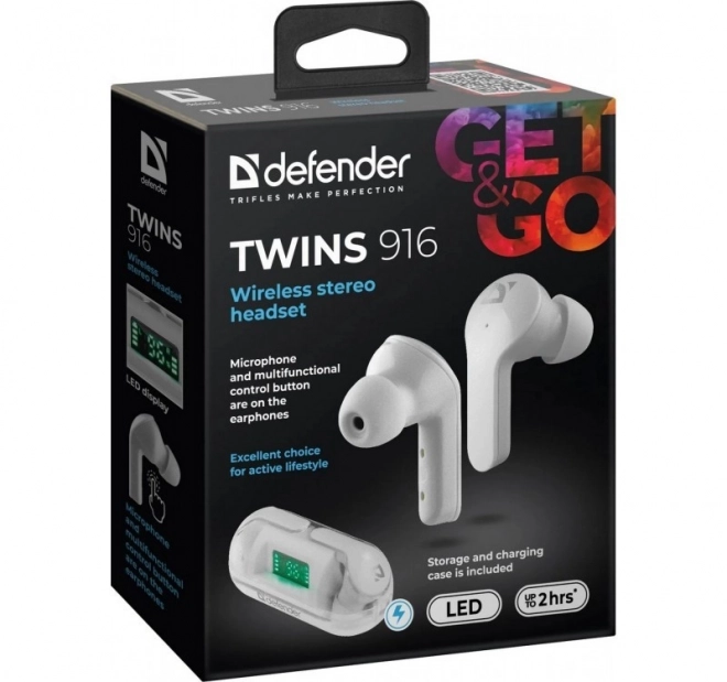 Cuffie wireless Twins 916 bianche con microfono