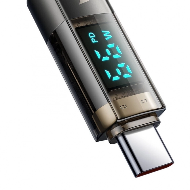 Usb-c kábel automatikus kikapcsolással, pd 100w, 1,2m - fekete