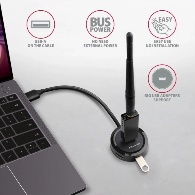 Hub USB HUE-P1A a 4 porte con cavo USB-A 30 cm