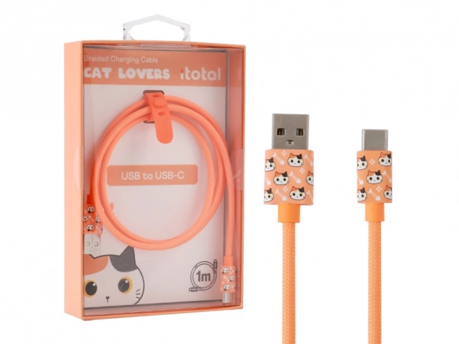 USB-C Cable with Orange Cat