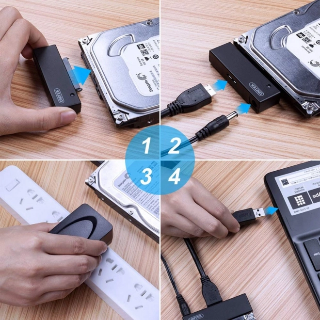 USB 3.0 to SATA III Adapter for HDD/SSD 2.5/3.5 inches