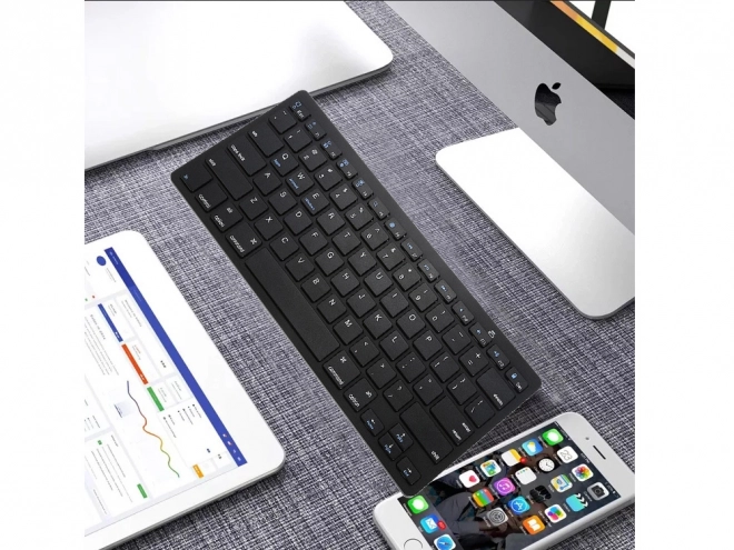 Tastiera senza fili Bluetooth per pc ipad mac piccolo profilo sottile basso – Nero