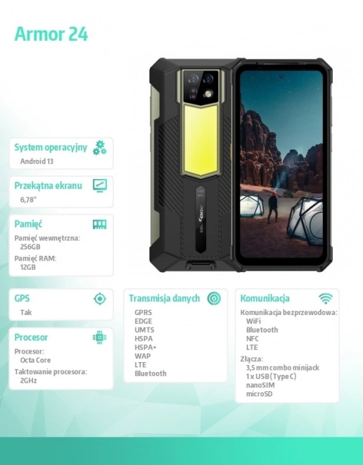 Smartphone Armor 24 4G 256GB Black