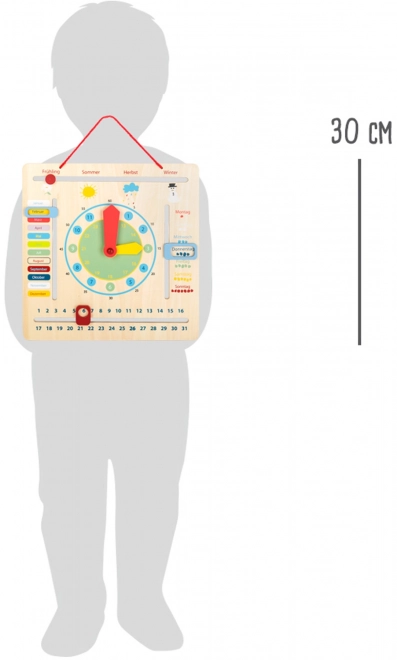 Educational Calendar with Clock for Children in German